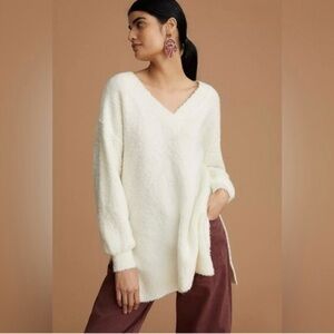 Pilcro by Anthropologie Cream Teddy Oversized Sweater